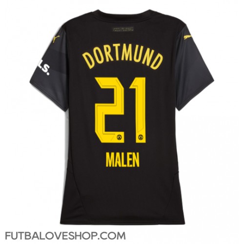 Dres Borussia Dortmund Donyell Malen #21 Preč pre Ženy 2024-25 Krátky Rukáv